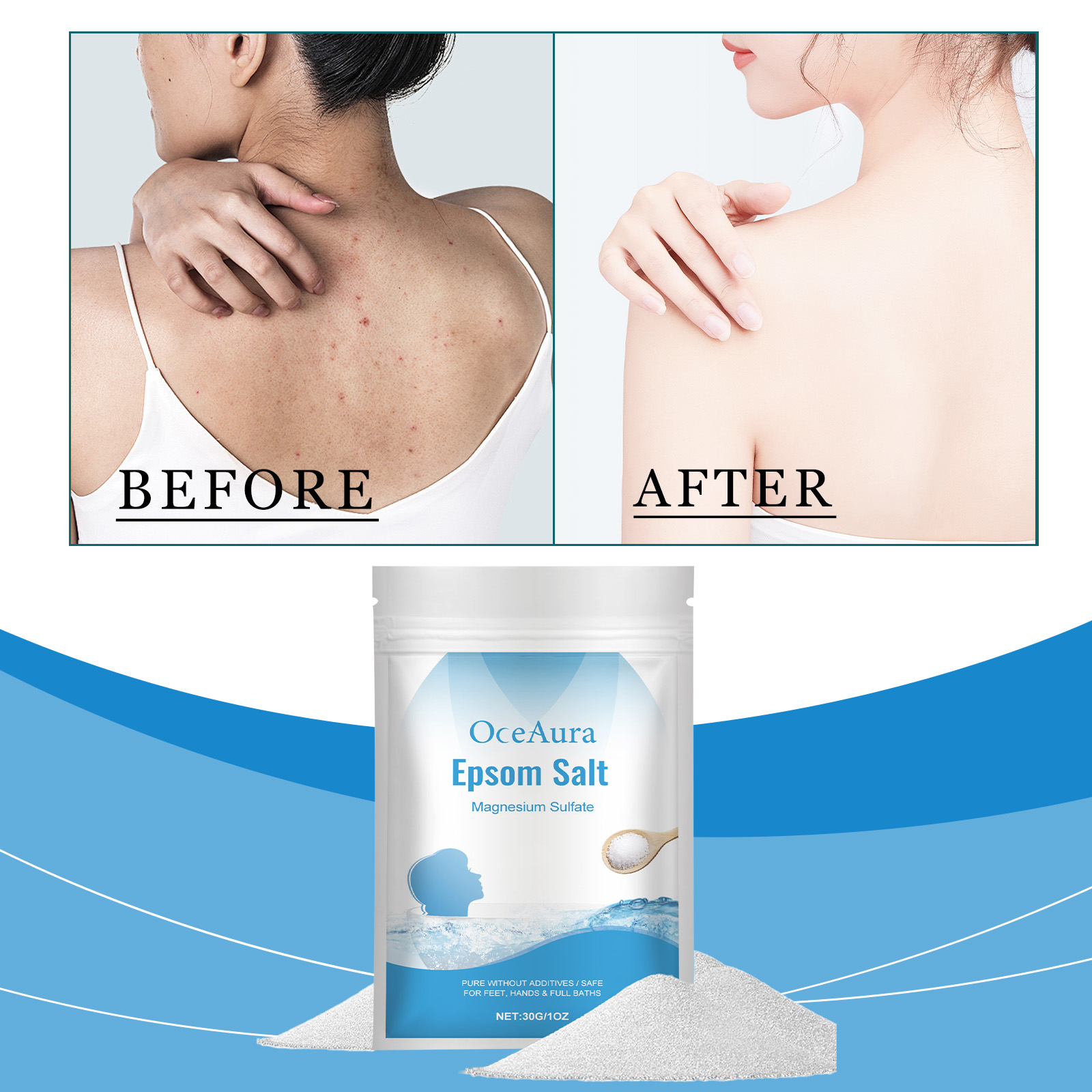 Bath Salts Magnesium - Epsom Sale Solfato di magnesio Idratante